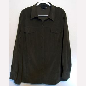 Vegan Suede Army Green Coat